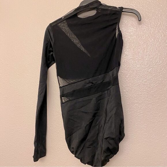 Kelle dance costume black one arm 2 piece pants HYPNOTIZED 5361 LC-large child - Picture 3 of 10